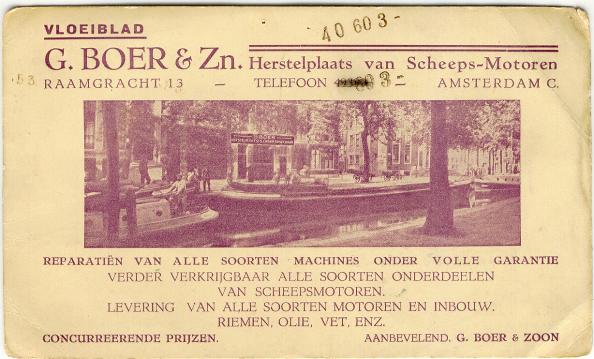 G. Boer en Zoon te Amsterdam circa 1935 Collectie ECB